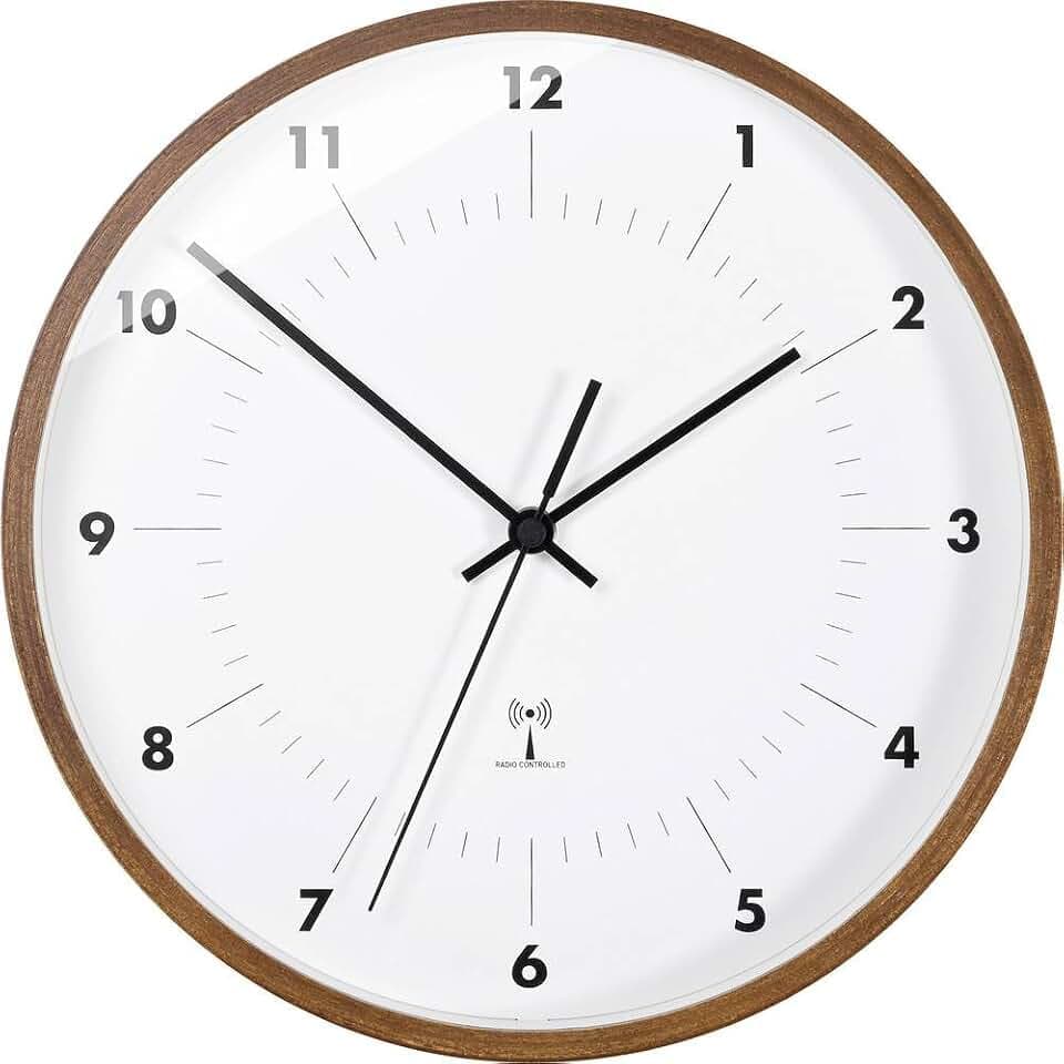 TFA Dostmann Analoge Funk Wanduhr, mit Holzrahmen, Design Wanduhr, schlicht, Funkuhr, Mehrfarbig, 98.1097, L 255 x B 46 x H 255 mm