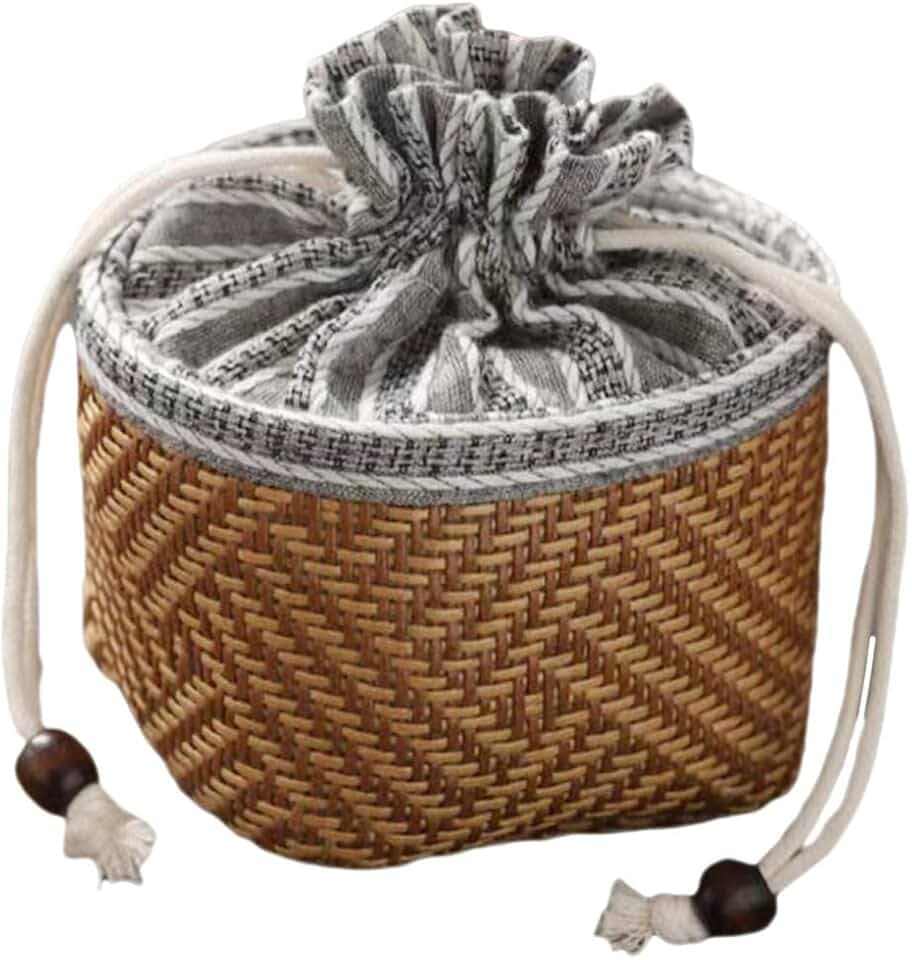 Portable Teapot Bag with Drawstring Closure Padded Tea Cup Holder Storage Bag for Travel Outdoor and Home Use