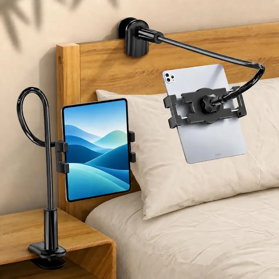 Tablet Holder Stand for Bed with Flexible Long Arm Tablets Mount Clamp
