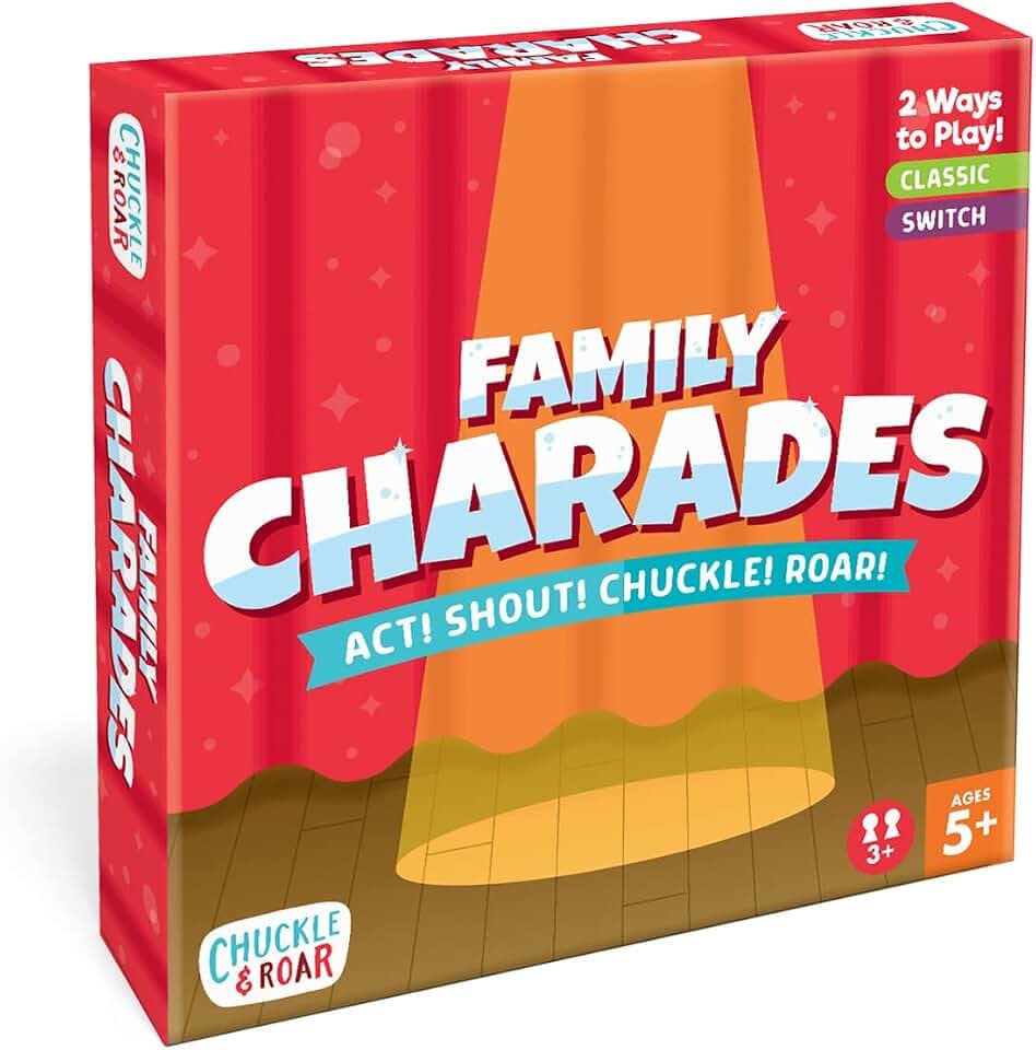 Chuckle & Roar Classic Charades Game for Kids, 750 Charades Ideas, Ages 5+