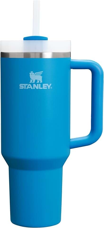 STANLEY 1913 Quencher H2.0 Flowstate Trinkflasche Mit Strohhalm 1.2L - Thermobecher Kühlt 11 Stunden - 48 Stunden Eisgekühlt - Thermosflasche BPA Frei - Edelstahl Trinkbecher - Azure