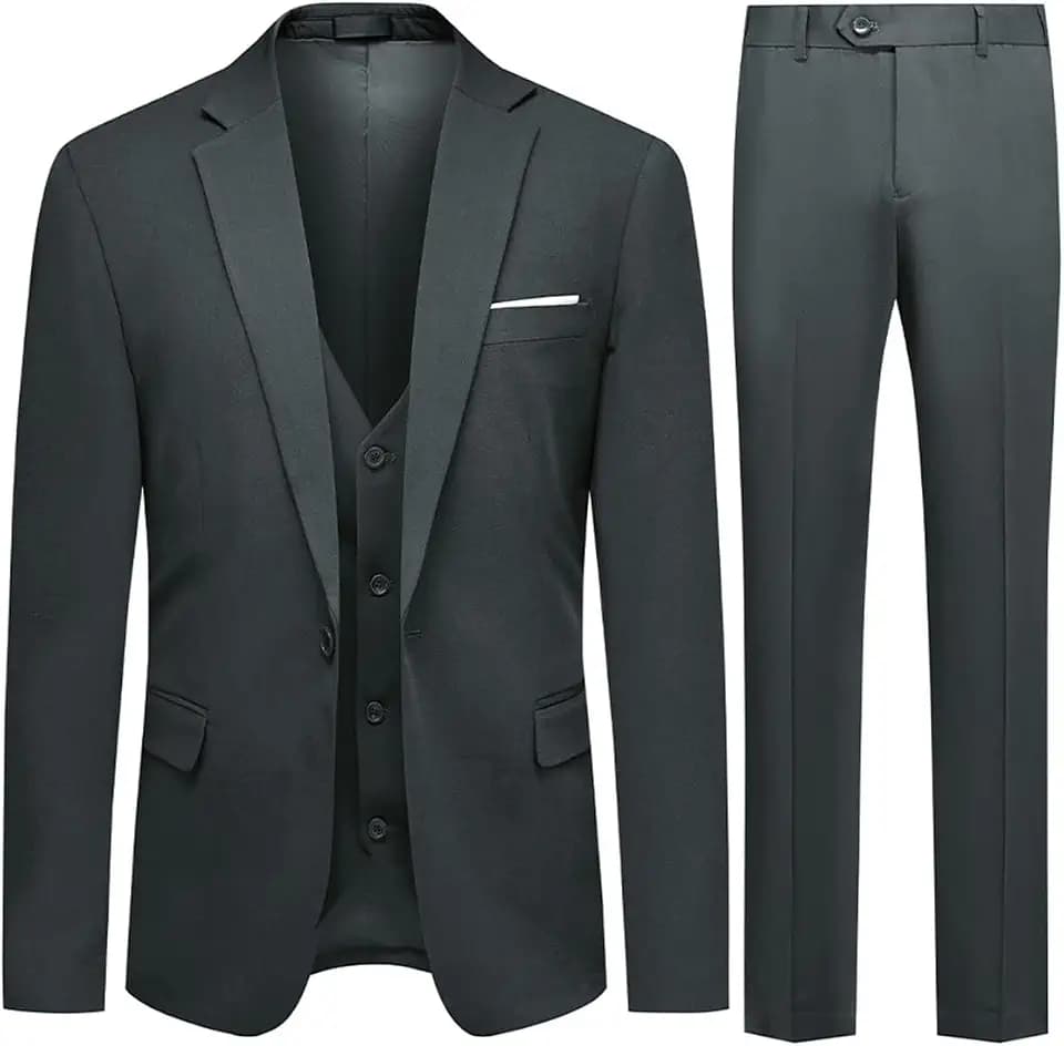 Allthemen Herren Anzug 3 Teilig Slim Fit Komplett Anzüge Business 2 Knopf