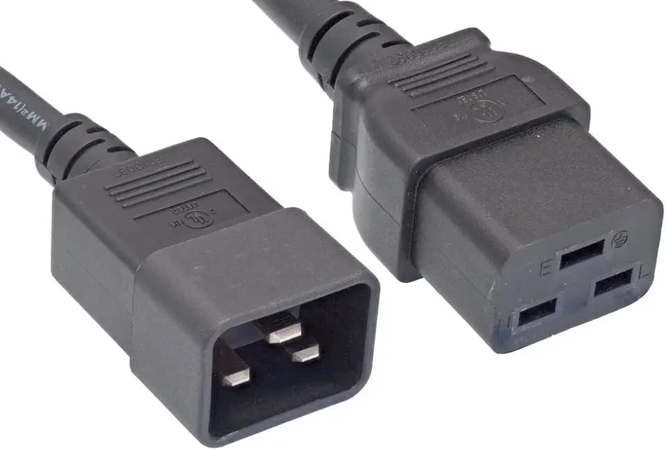 Cablelera IEC 320 C20 to IEC 320 C19 Power Cord Extension, 12AWG Heavy Duty, 20A 250V, 6ft – for Compatible C19 Equipment (Not C13)