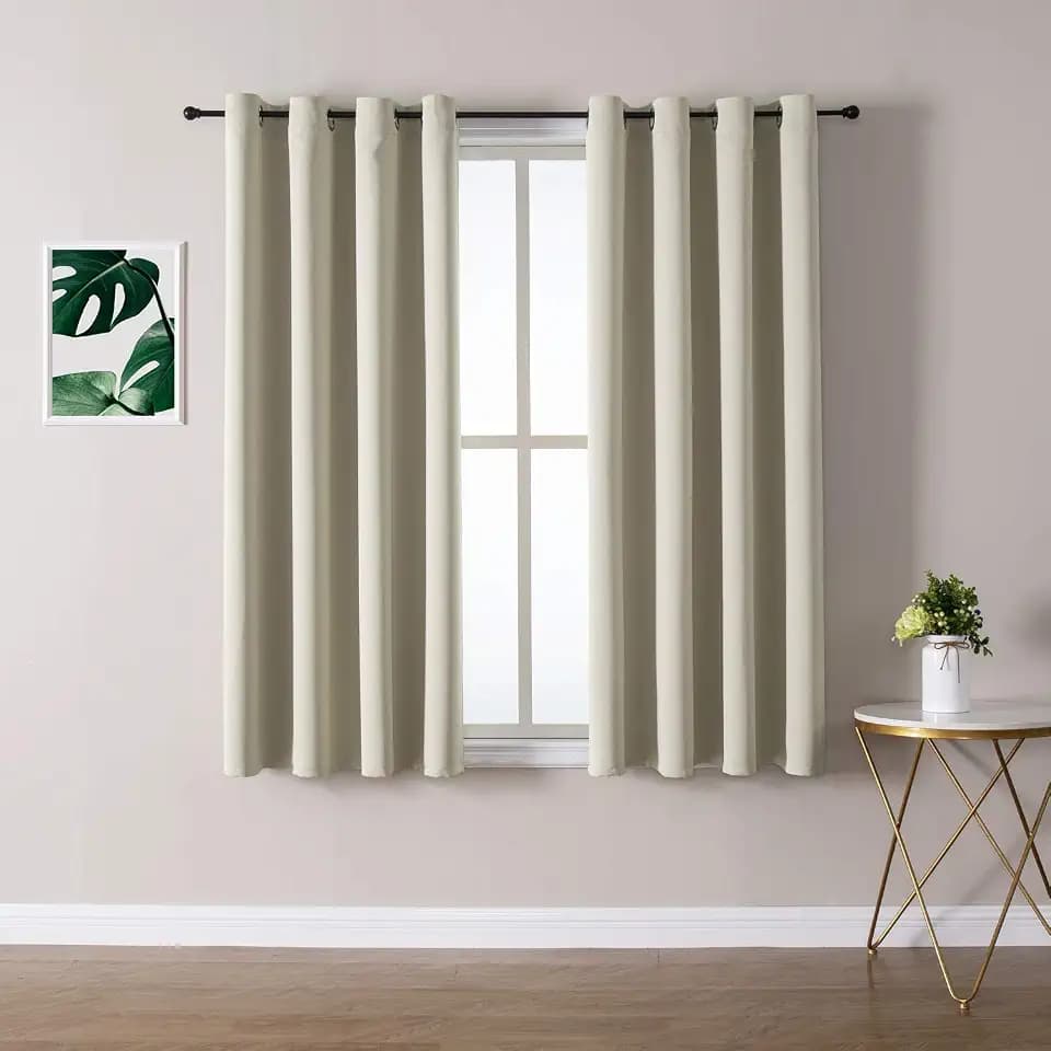 ChrisDowa Room Darkening Curtains for Bedroom and Living Room 63 Inch Long