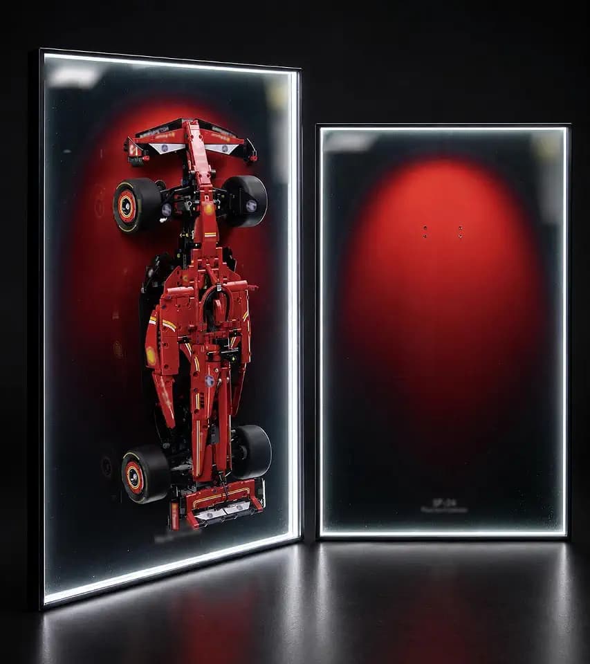 Display Wallboard with LED Light for Lego Technic Ferrari SF-24 42207