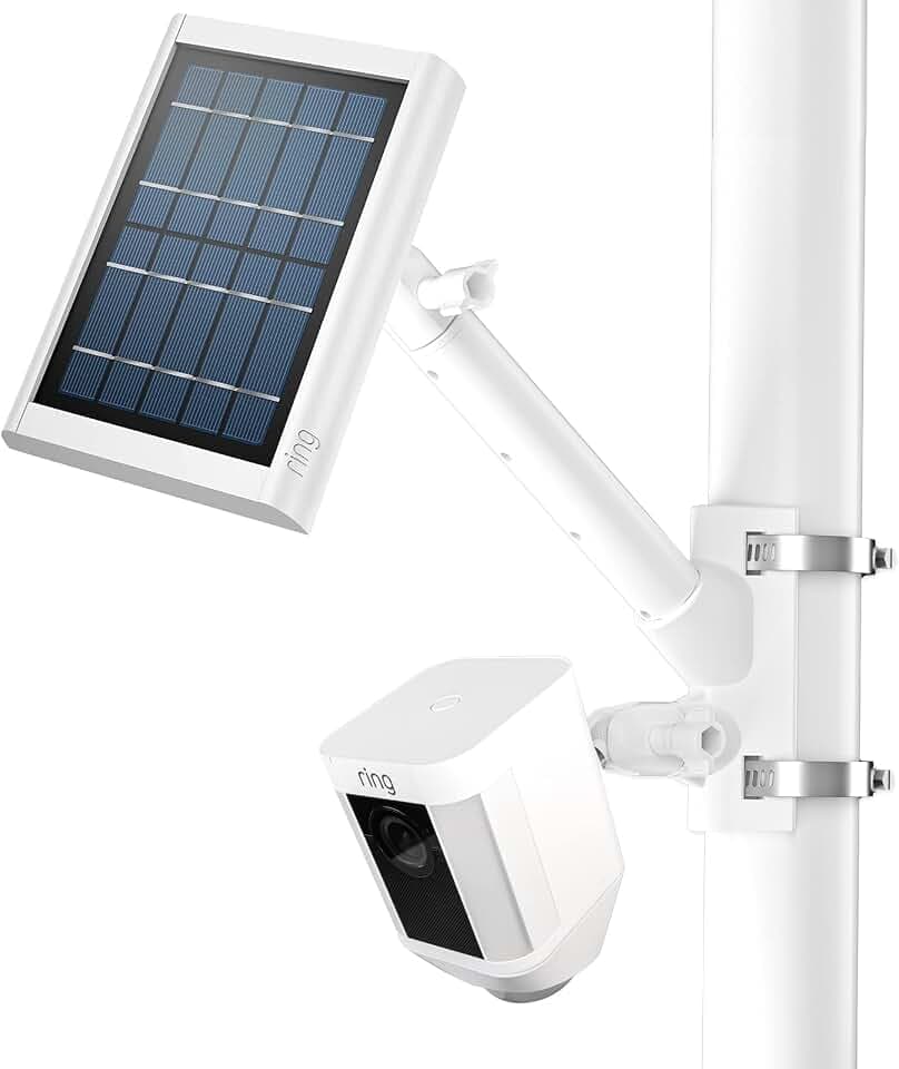 HOLACA 2-in-1 Masthalterung Kompatibel mit Rin-g Spotlight Kamera Plus/Pro, Stick Up Cam Battery/Pro, Outdoor Cam Plus, R-ing Solarpanel, und für Kamera & Solarpanel mit 1/4" Gewinde, Weiß