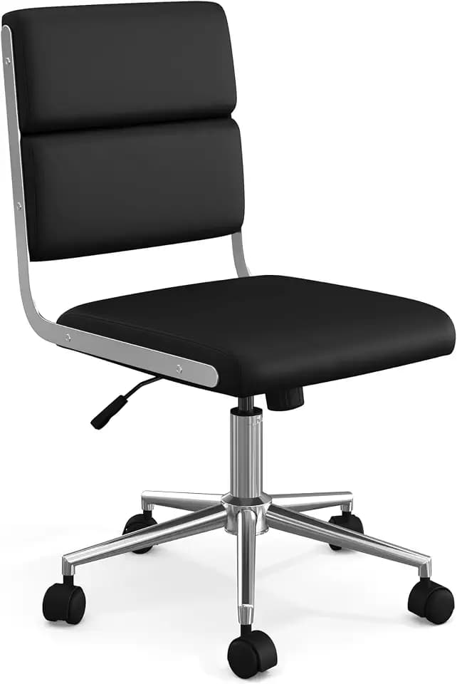 Martha Stewart Lulu Upholstered Office Chair, Black