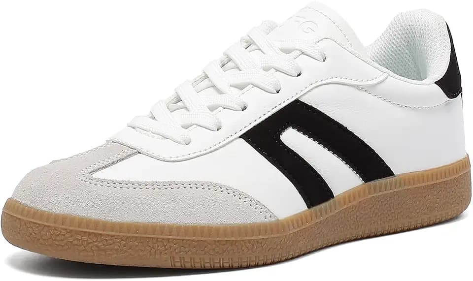 Women's Retro Gum Sole Fashion Sneakers-Lace Detail Casual Retro Walking Shoes-Gum Sole Casual Tennis-Anti Slip Trainers