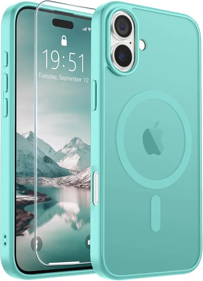SUPFINE Magnetic for iPhone 16 Case Blue Green
