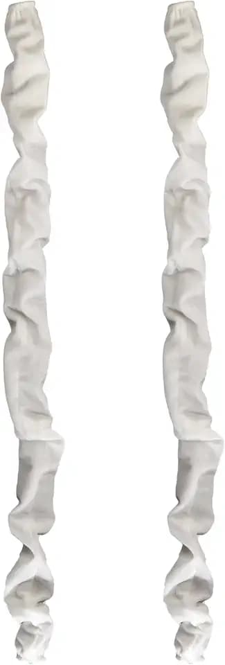Chandelier Fabric Cord Cover 2 Pack Cream White Chandelier Chain Cover 70.8 inches Brushed Polyester Fabric Chain Sleeve Cord Hider Cable Management (None Touch Fastener)