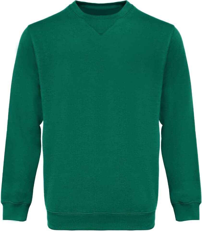 WORK IDEA Herren Fleece Sweatshirt Crewneck Arbeitspullover aus Baumwolle Langarm mit Rippbündchen an Kragen Ärmeln und Saum Maschinenwaschbar