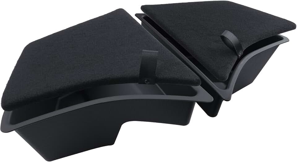 Kofferraum Organizer 2 Pcs für Tesla Model 3 2024-2025 TPE Kofferraum Aufbewahrungsbox mit Beflockung Deckel Wasserdicht und rutschfest Tesla Model 3 Highland Zubehör (Schwarz)