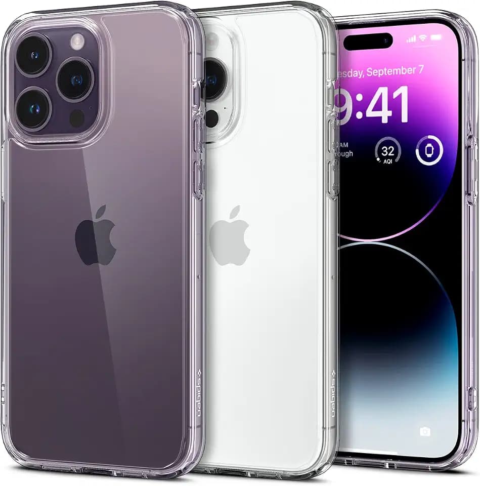 Spigen Ultra Hybrid for iPhone 14 Pro Max Case, Crystal Clear