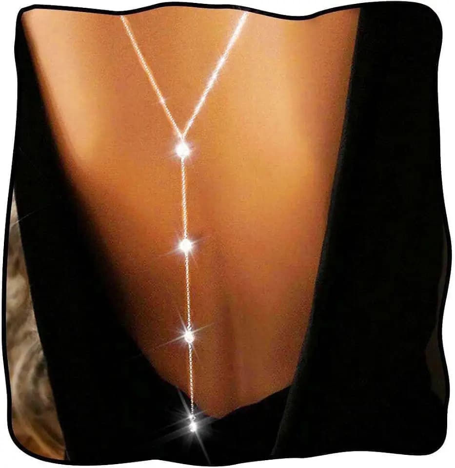 JEWEKY Silver Back Neclace for Backless Dress Long Back Chain Neclaces for Women