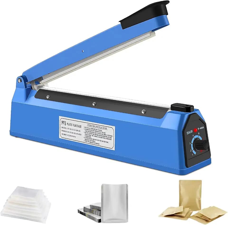 SINZUX Impulse Thermo-Versiegelungsmaschine, manuelle PE/PP-Versiegelung für Lebensmittel, luftdicht (200 mm)