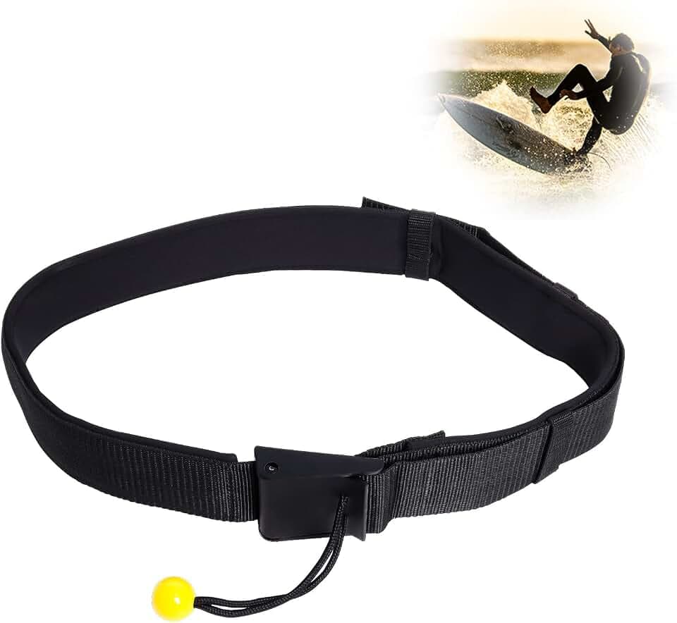 Gekufa SUP Waist Leash Quick Release Adjustable Waist Belt Leash for All Stand Up Paddle Board Coil Leashes Water Sport Surf