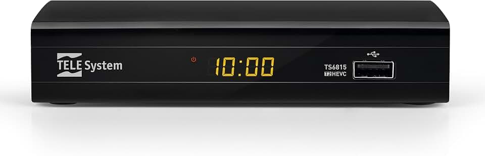 Tele System Digital Terrestrial Decoder TS6815/02 DVB-T2 HEVC 10 bit-HD HDR HLG Technologie-AUTOSCAN und LCN für logische Senderreihenfolge-Aktualisiertes EPG- Media Player-Fernbedienung inklusive