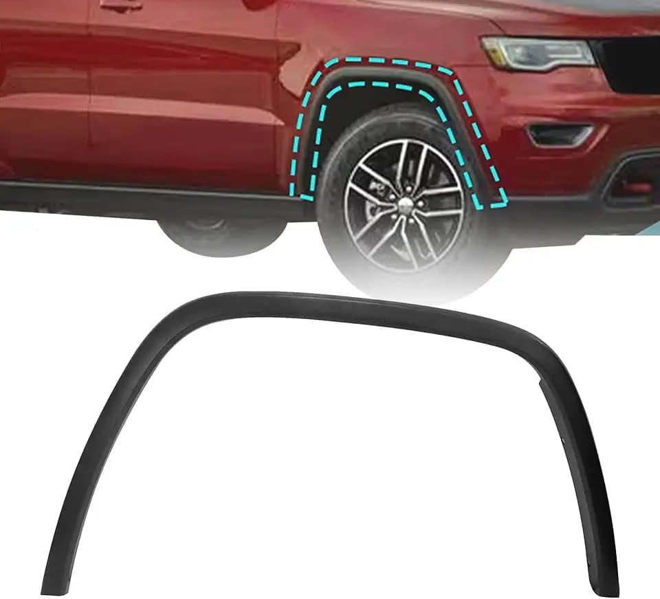GXARTS Wheel Arch Molding Fender Flare Trim Front Right Passenger Side Replace 5XT68RXFAA 5XT66TZZAB Compatible with Jeep Grand Cherokee 2017 2018 2019 2020 2021