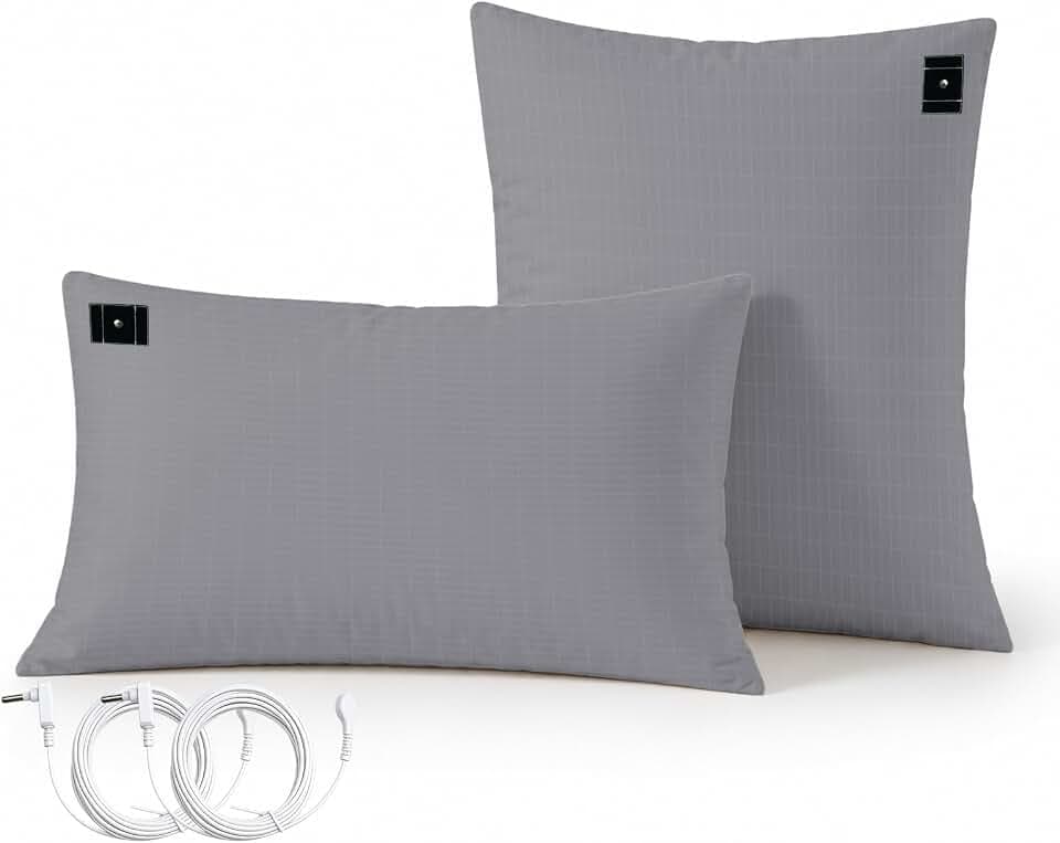 Grounding Pillowcase 2 Pack, Gray, King (U.S. Standard)