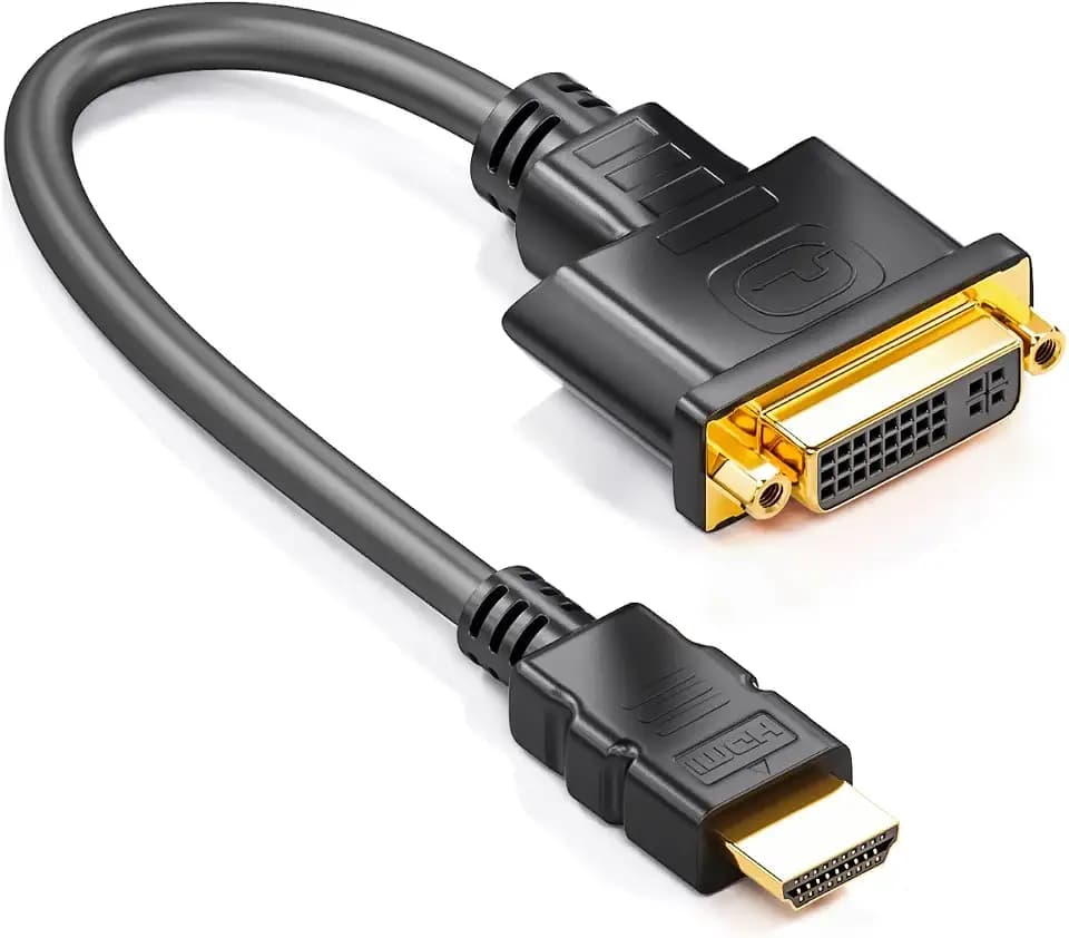 deleyCON HDMI zu DVI Adapter-Kabel, HDMI Stecker zu DVI Buchse - Schwarz