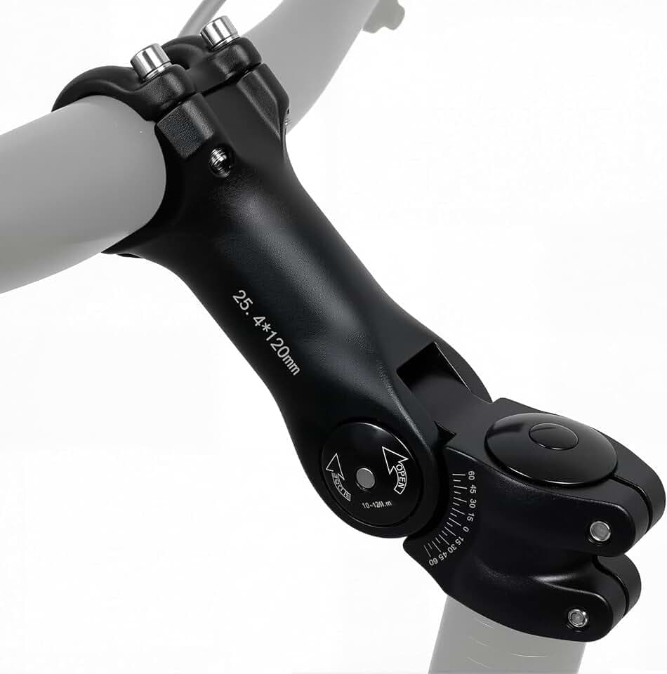 Fahrrad Vorbau Verstellbar,Lenkererhöhung Fahrrad,25,4mm*120mm Fahrradlenker Aluminiumlegierung Vorbau,Fahrradlenker 0~60 Degree,für Rennrad,MTB,Radfahren