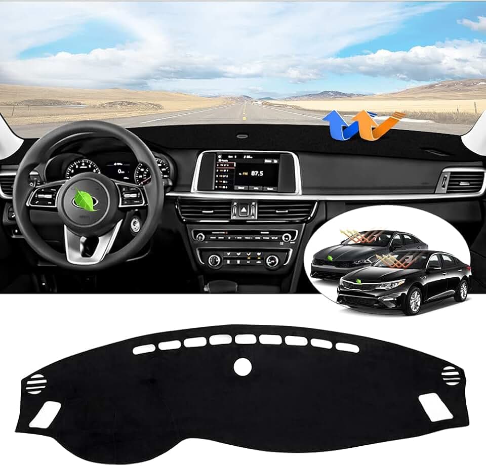 Cartist Black Dash Cover for Kia Optima 2016-2020 Dashboard Cover Mat