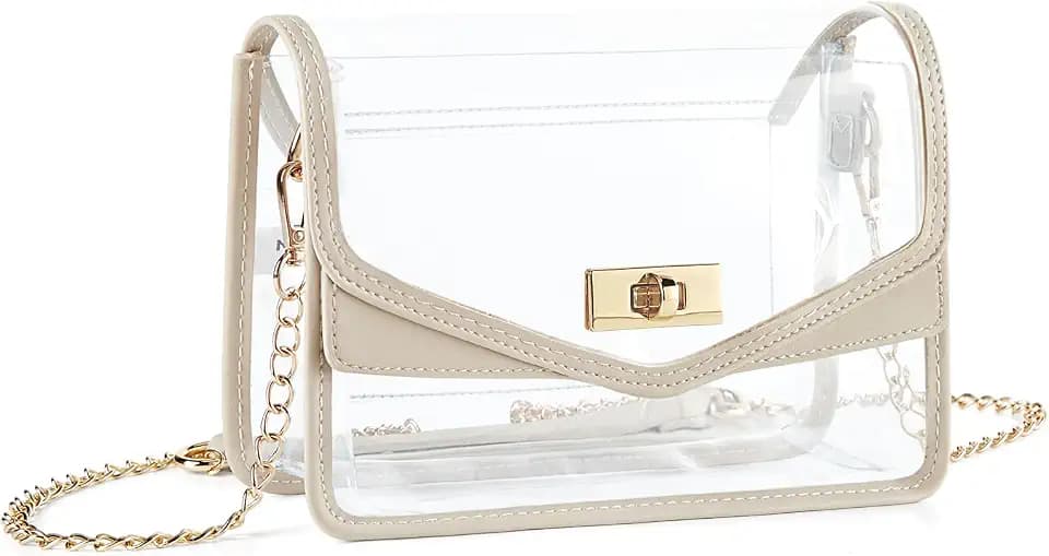 Missnine Clear Bag for Stadium Events Clear Crossbody Purse Stadium Approved Women Transparent Shoulder Bag for Concerts
