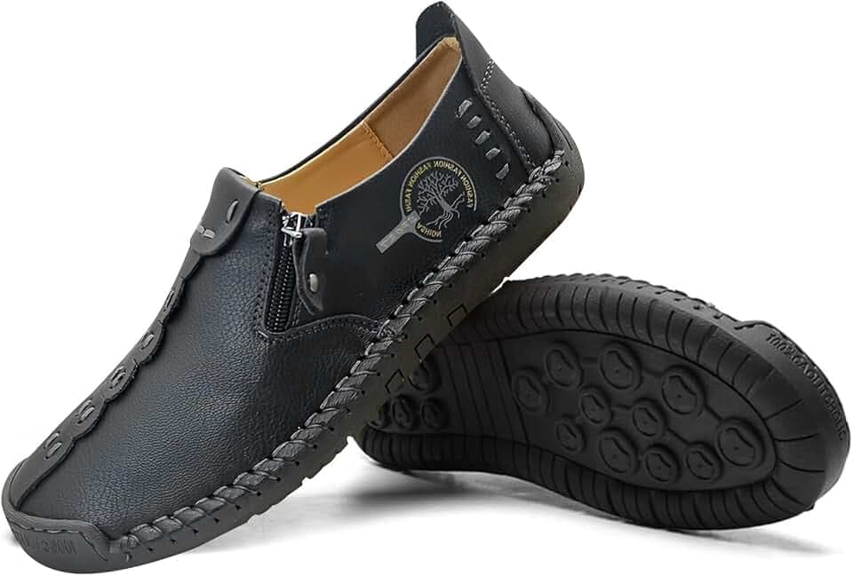 TENVE Naturally Women's Synthetic Side Zipper Loafers, Lightweight Flat Slip On Driving Loafers for Work Daily Casual Outings