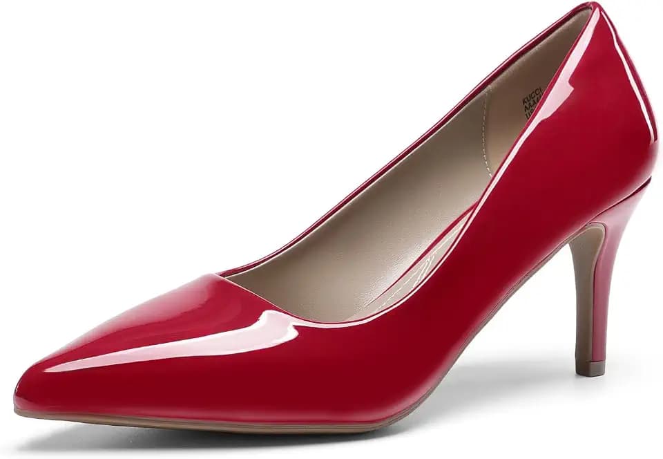 DREAM PAIRS Damen Klassische modische Pumps,Rot/Pat,41