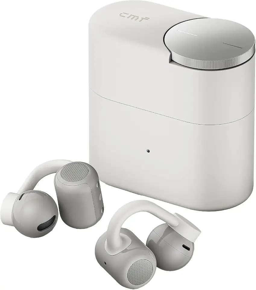 CMF Clip Pro, Hi-Res Open Ear Wireless Bluetooth Headphones, Light Grey
