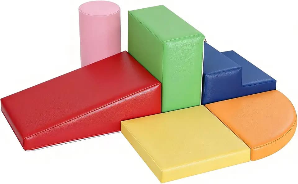 JungleDove 6-Piece Set Baby Foam Climbing Blocks for Toddlers - Baby Climbing Toys for Toddlers Indoor - Kids Soft Play Climbing - Foam Play Gym Playtime Corner Climber