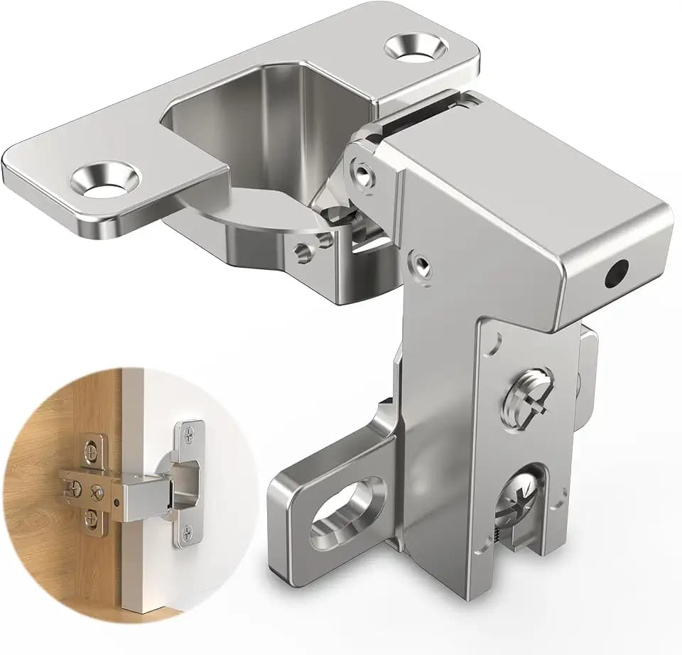 Chibery 2 Pack Face Frame Inset Cabinet Hinges, Soft Close 105° Insert Concealed Cabinet, Slide on Plate, Smooth Slow Self Closing Silent Hardware, 3D Heavy Duty for Blind Corner, Kitchen, Cupboard