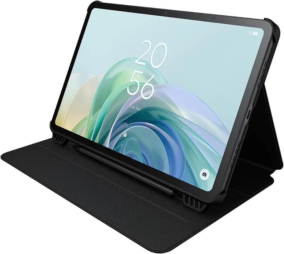 TCL Tablet-Hülle für Tab 11 Gen 2 – Schlanke PU-Leder Flipcover mit 3 verstellbaren Winkeln, magnetischer Stifthalterung & Auto Sleep/Wake-Funktion – Schwarz