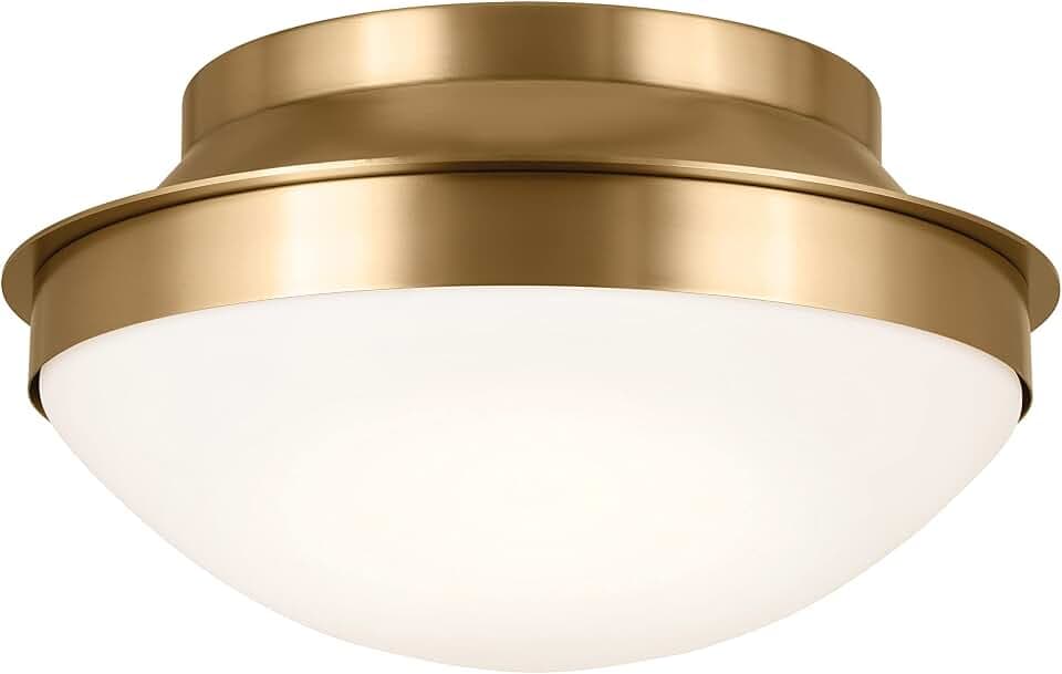 Kichler Bretta 13.5" 2-Light Flush Mount Light, Brushed Natural Brass