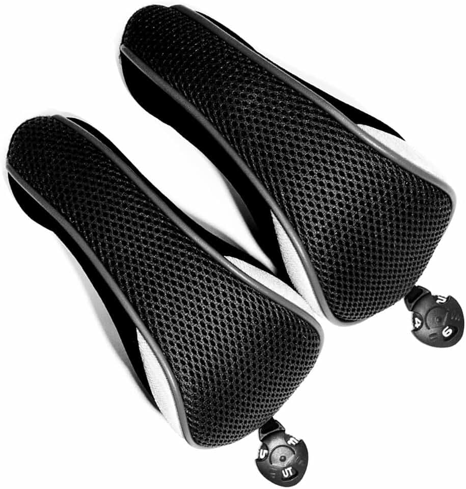 2pcs Golf Hybrid Headcover Set Hybrid Head Covers, Black Golf Club Covers