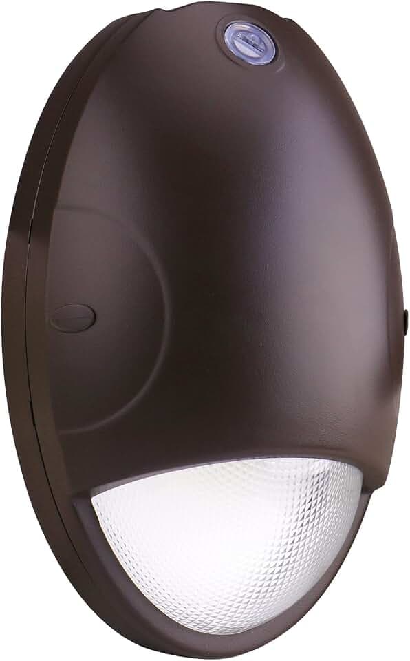 dephen 15W LED Emergency Wall Pack Light with Battery Backup and Photocell