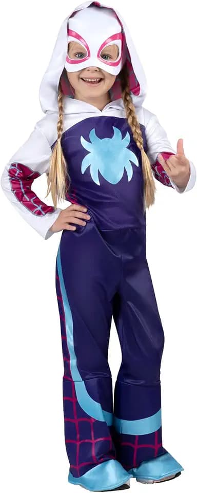 MARVEL Official Toddler Deluxe Halloween Costume - Premium Quality Padded Jumpsuit and Fabric Headpiece (3T-4T)