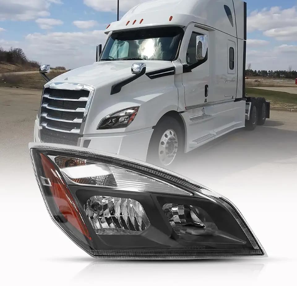 Right Halogen Headlights Fit for Freightliner Cascadia 2018-2024,Replacement Headlamp DOT and SAE Approved