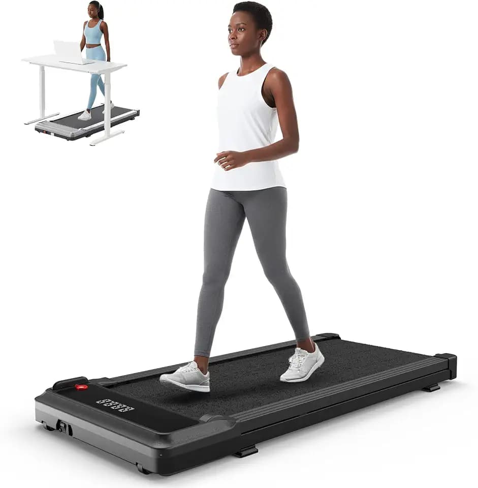 NEWBULIG Walking Pad Treadmill for Home, Lightweight Walk Machine with Remote Control and LED Display, Portable Treadmill Under Desk for Walking, Jogging, Running