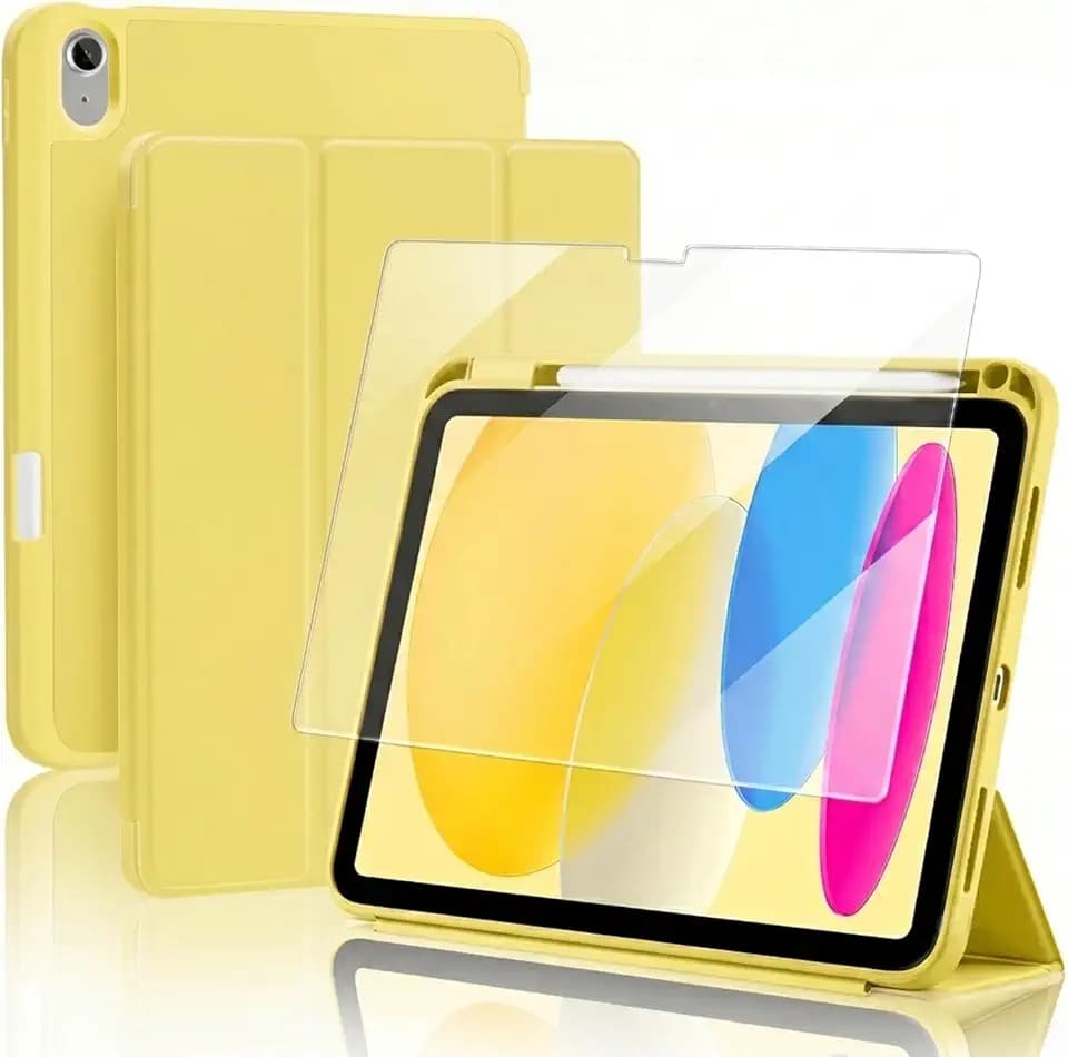 ProCase Smart Case+Screen Protector for iPad (A16) 11/10th Gen, Yellow