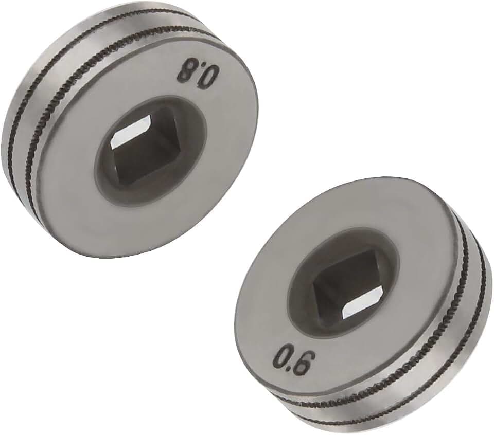 2 Stück 0,6 / 0,8 mm Antriebsrollen, Netzkabel, Rollen, gerändelt, 25 mm, kompatibel mit SSJ16 Ladegerät MIG MAG Schweißer, Zubehör