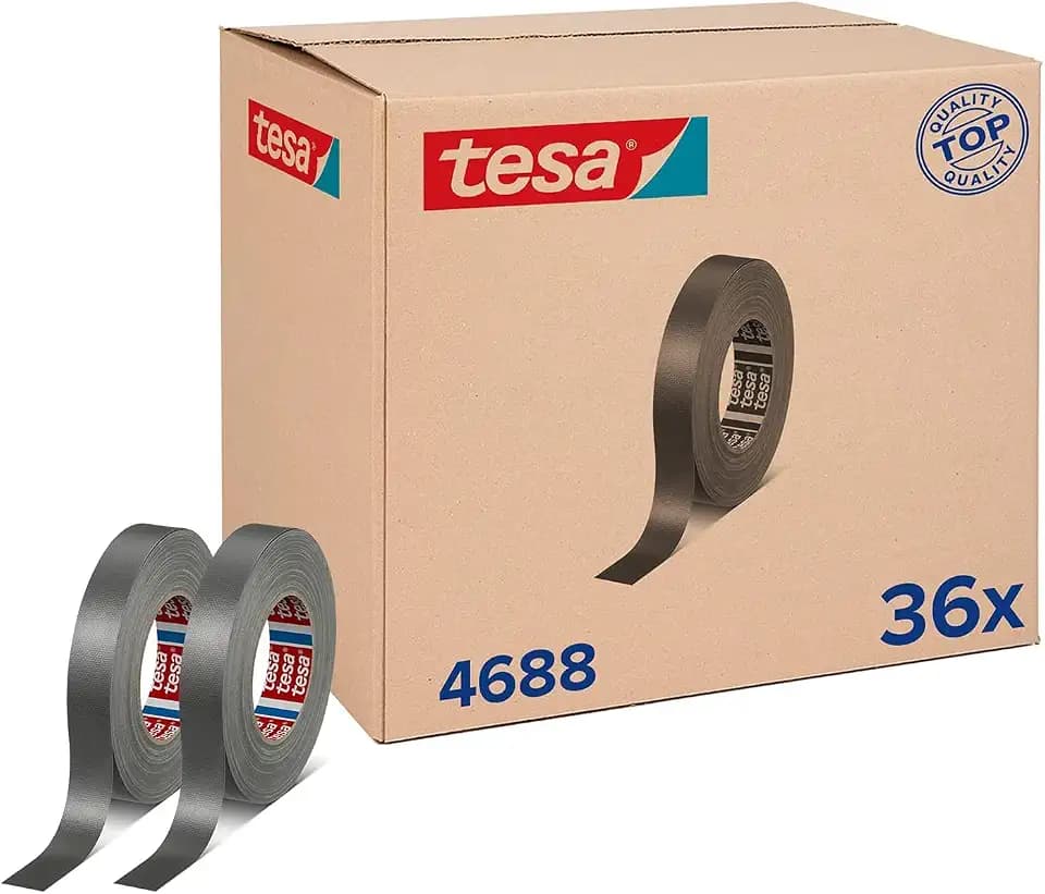 tesaband 4688 Standard Gewebeband - 36er-Pack - Silber-matt - 50 m x 25 mm