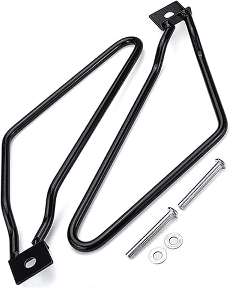 Mxzzand 2PCS Motorrad Satteltaschen Halterungen Unterstützung mit XL883/1200 HD1450/1584(Schwarz)