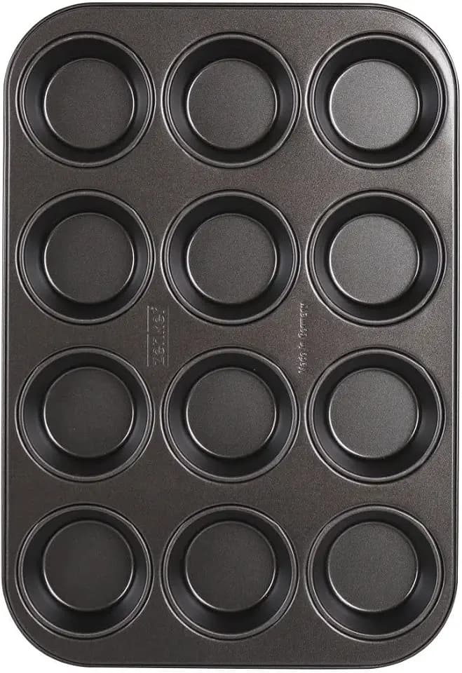 Zenker Muffinform für 12 Stück – Muffinbackblech für Muffins und Cupcakes – Hitzebeständiges 12er Muffinblech mit Antihaftbeschichtung, Schwarz