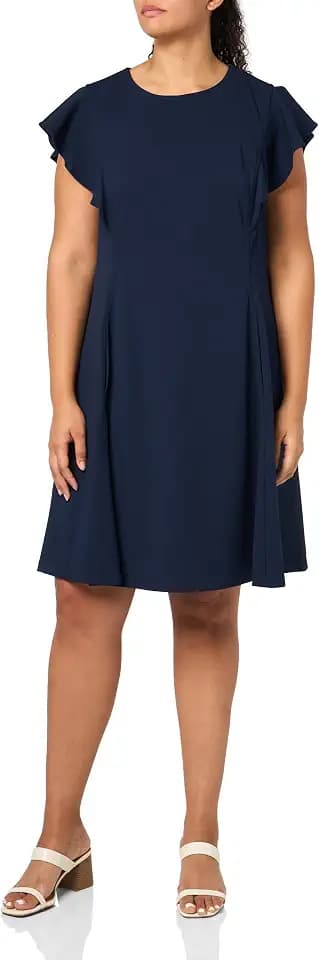 DKNY Women's Flutter Sleeve Scuba Crepe Mini Dress