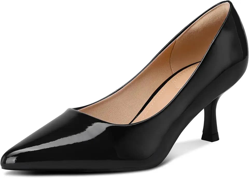 mysoft Women's Kitten Heels Closed Toe Pumps Wedding Dress Shoes