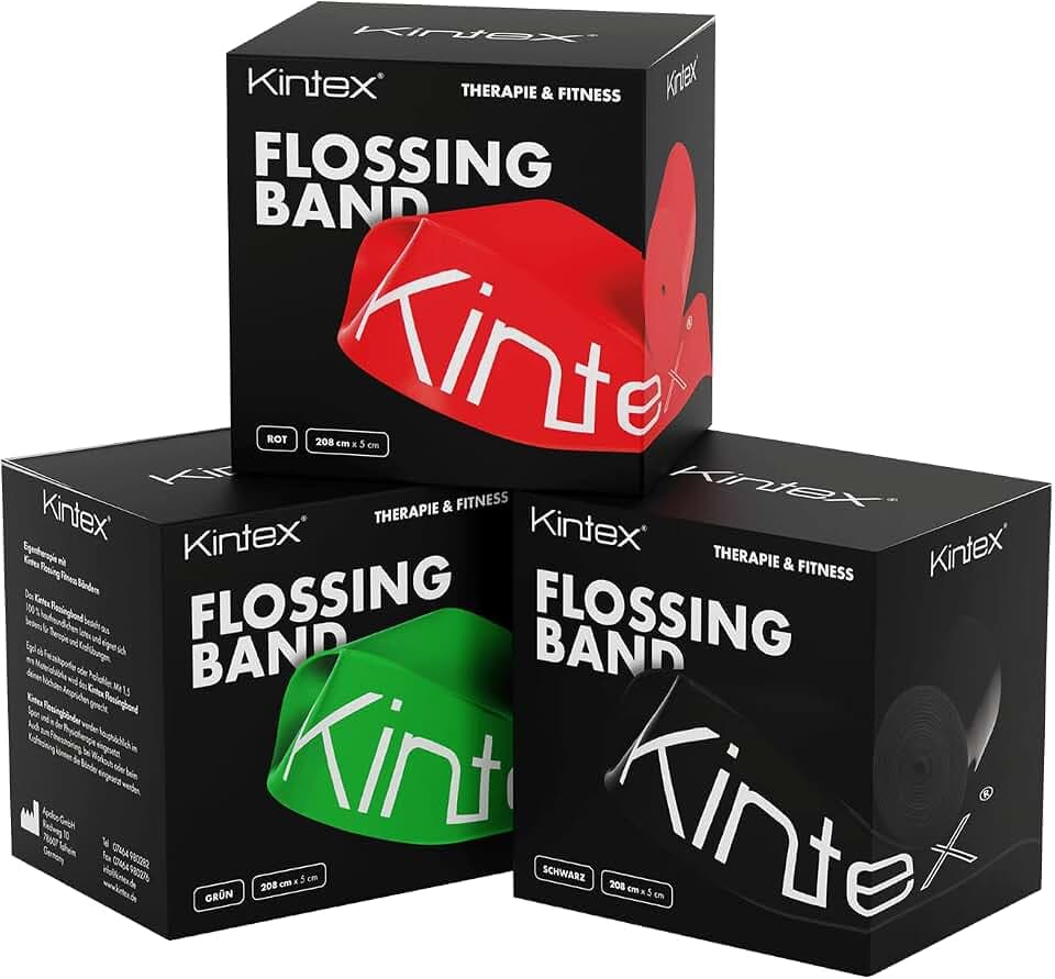 Kintex Flossingband 208 cm x 5 cm Kompressionsband aus Naturlatex | Elastisches Kompressionsband aus Naturlatex für Training, Mobilitätsübungen und funktionelles Workout – langlebig und robust