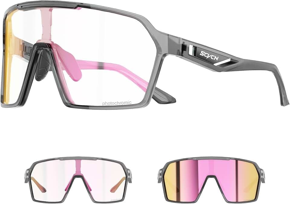 KAPVOE Fahrradbrille Selbsttönend Photochrome Sportbrille Radbrille S327