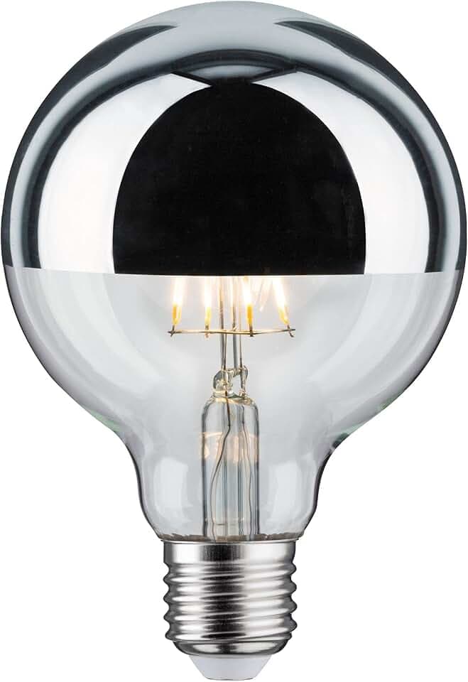 Paulmann 28673 LED Lampe Filament G95 7W Leuchtmittel Kopfspiegel Silber 2700K Warmweiß dimmbar E27