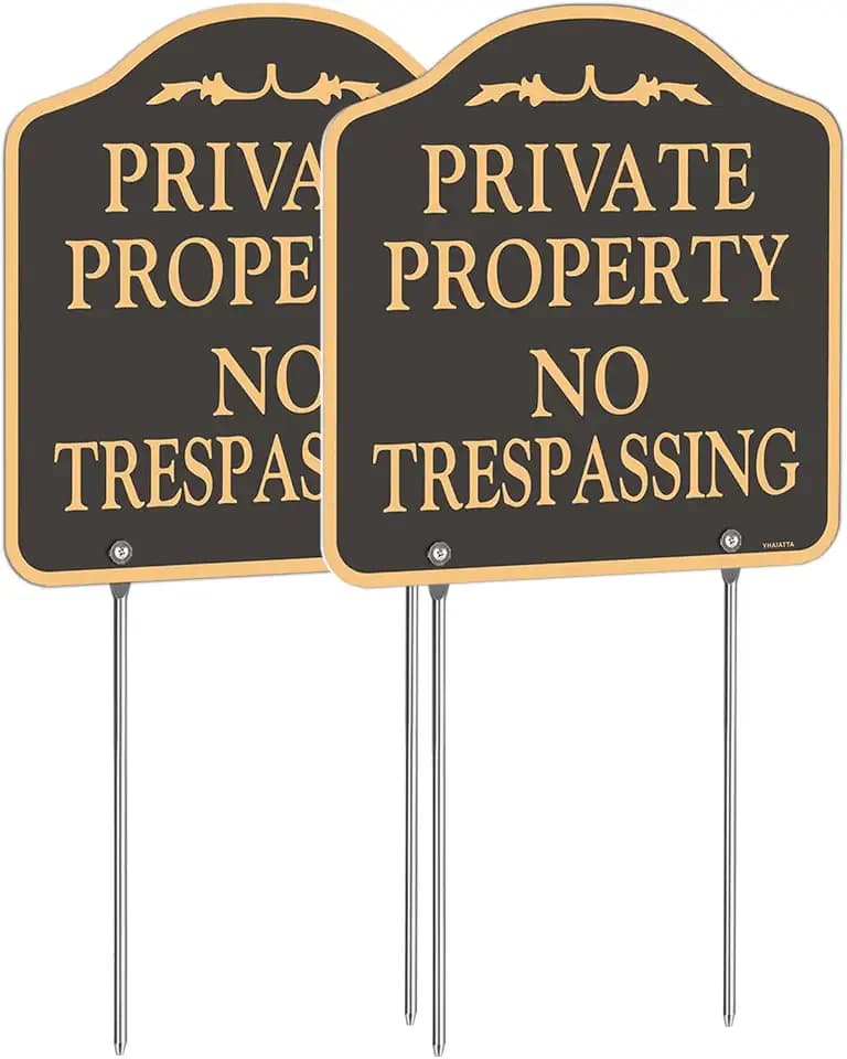 2 Pack Large No Trespassing Signs Private Property